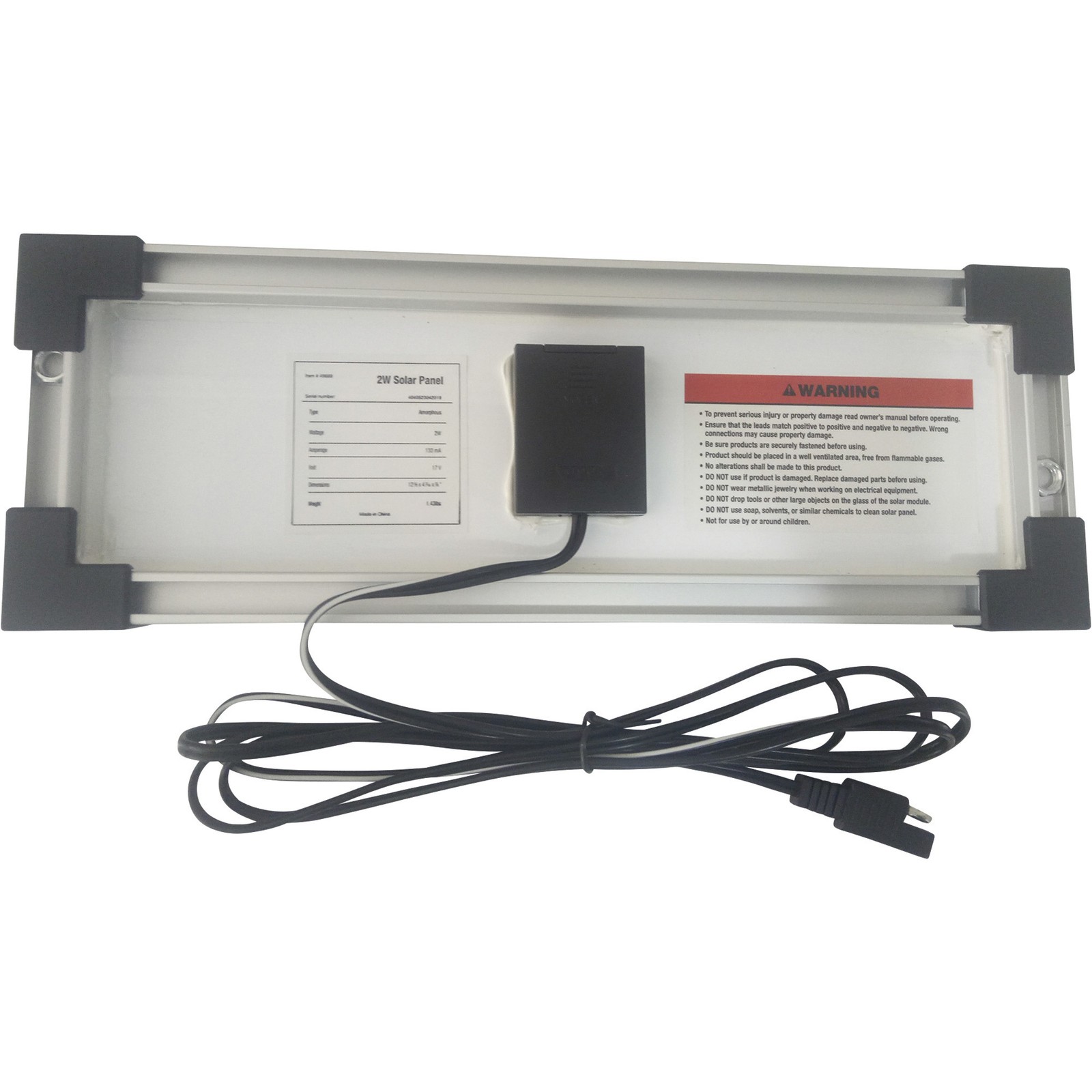 Nature Power Amorphous Solar Panel Battery Maintainer Kit, 2 Watts, Model# 14002