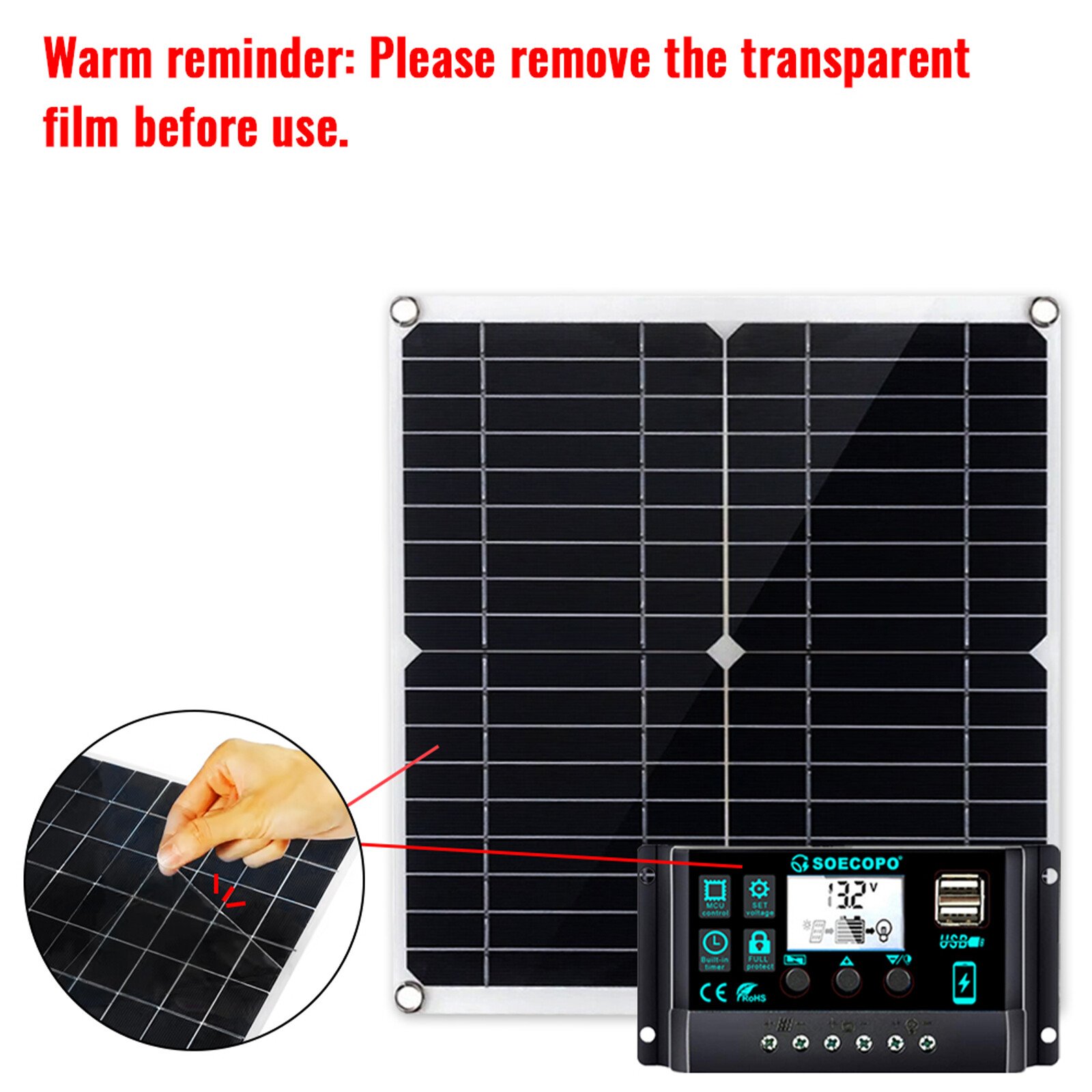1200W Solar Panel Kit 10A-100A 12V Battery Charge Controller RV Caravan Boat