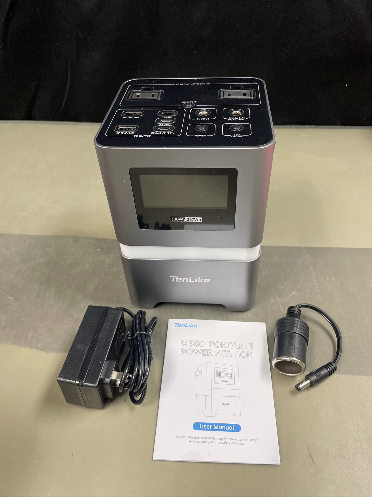 Portable Power Station, 300W Solar Generator 257Wh with Color LED Light, PD 100W