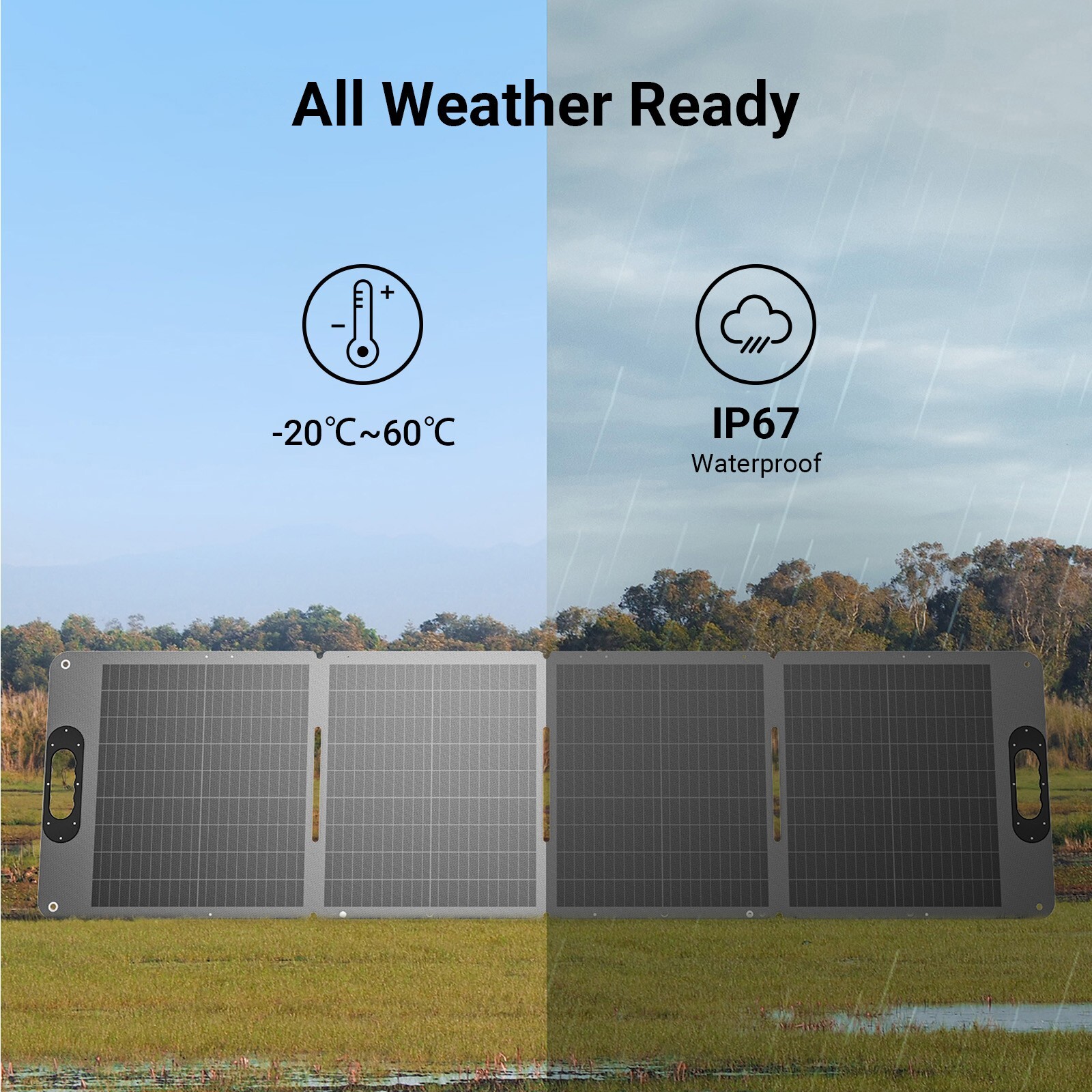 Dabbsson Folding Solar Panel 120W IP67 Waterproof Monocrystalline Design Outdoor