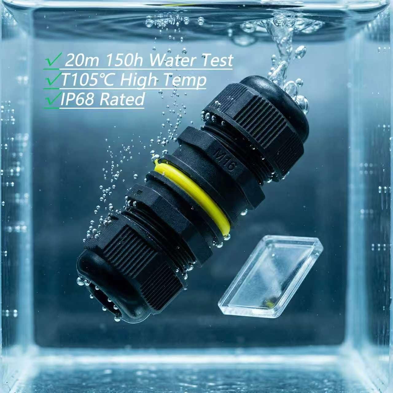 IP68 Waterproof Electrical Connector, PA66 Quick Connect for Outdoor Wires (B…