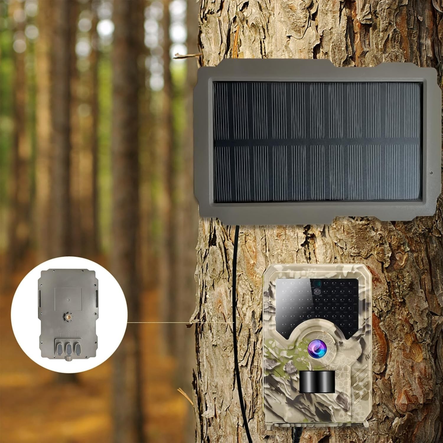 Trail Camera Solar Panel, Rechargeable Solar Charger for Camera, 6V-12V Outdo…