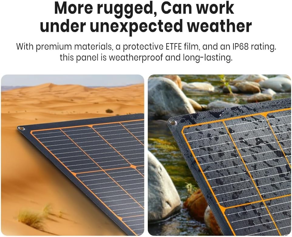 120W Portable ETFE Solar Panels for Power Station Generators, IP68 Waterproof