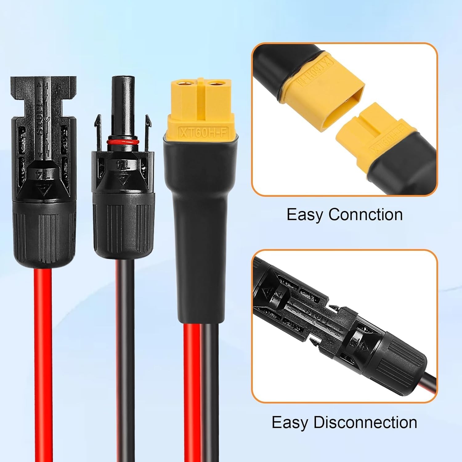 10AWG 15FT XT60 Solar Extension Cable 2 3 6 10 15 20 25 35 40 50 75 100FT XT6…