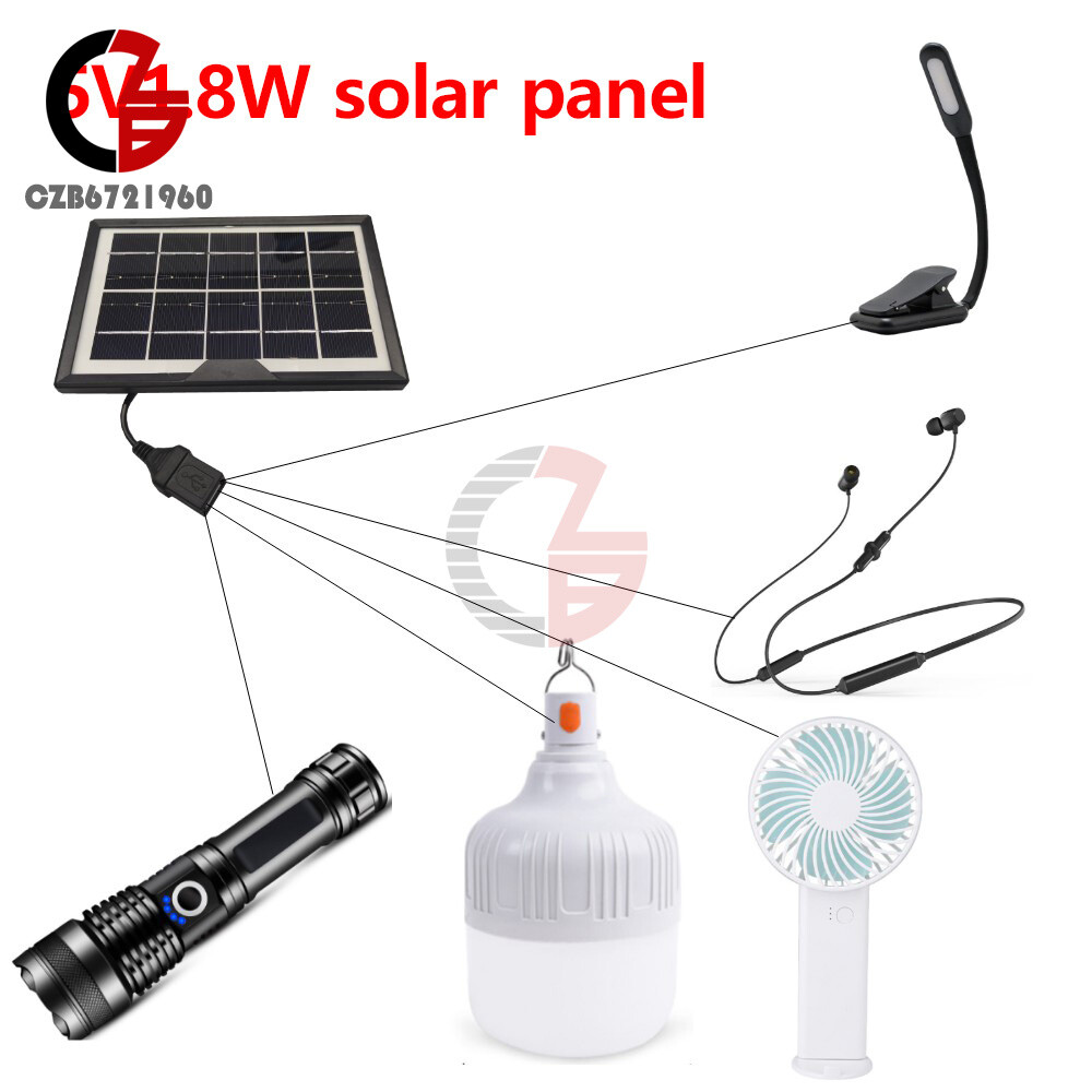 5V 1.8W 360mA Solar Panel with USB female for USB charging small desk lamp bulb