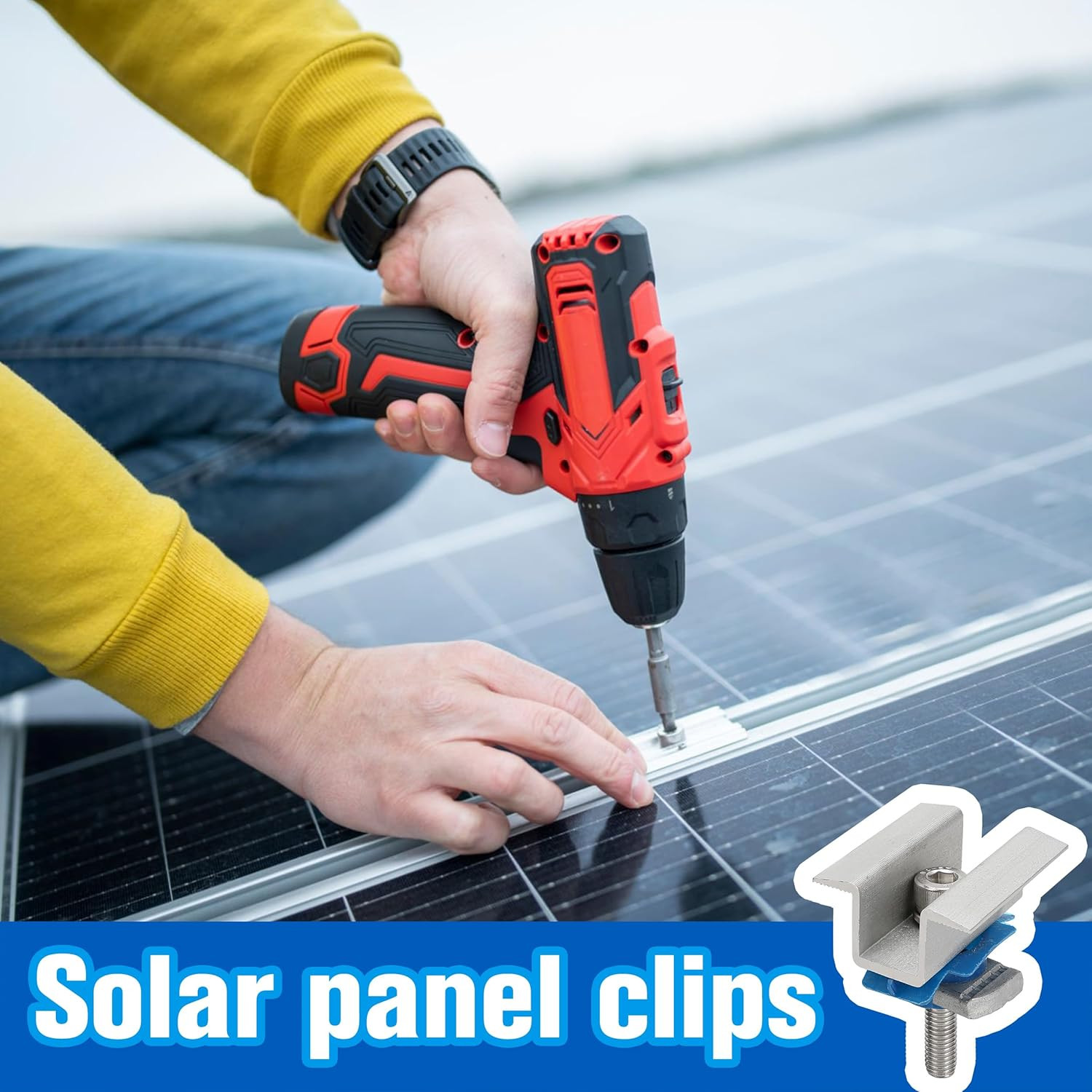 10 Pcs Adjustable Solar Panel Mounting Bracket Clamps Wide Photovoltaic Suppo…
