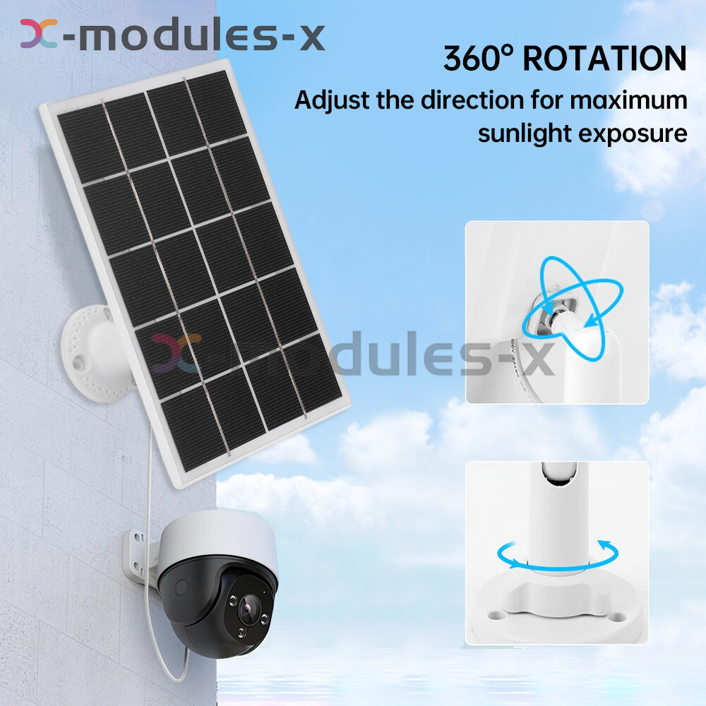 8W 5V Microcrystal Solar Panel+Mounting Bracket For Security Camera Water Pump