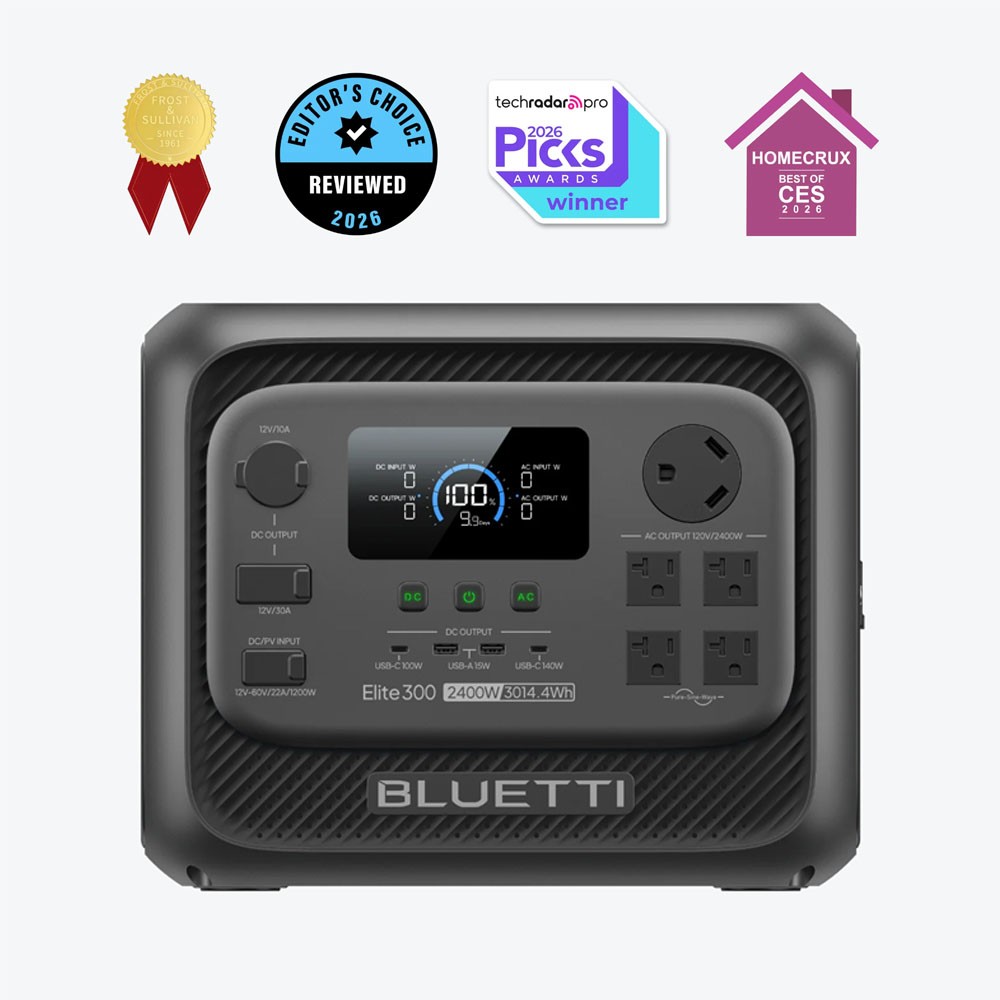 BLUETTI Elite 300 2400W 3014.4Wh Portable Power Station LiFePO4 for RVs Travel