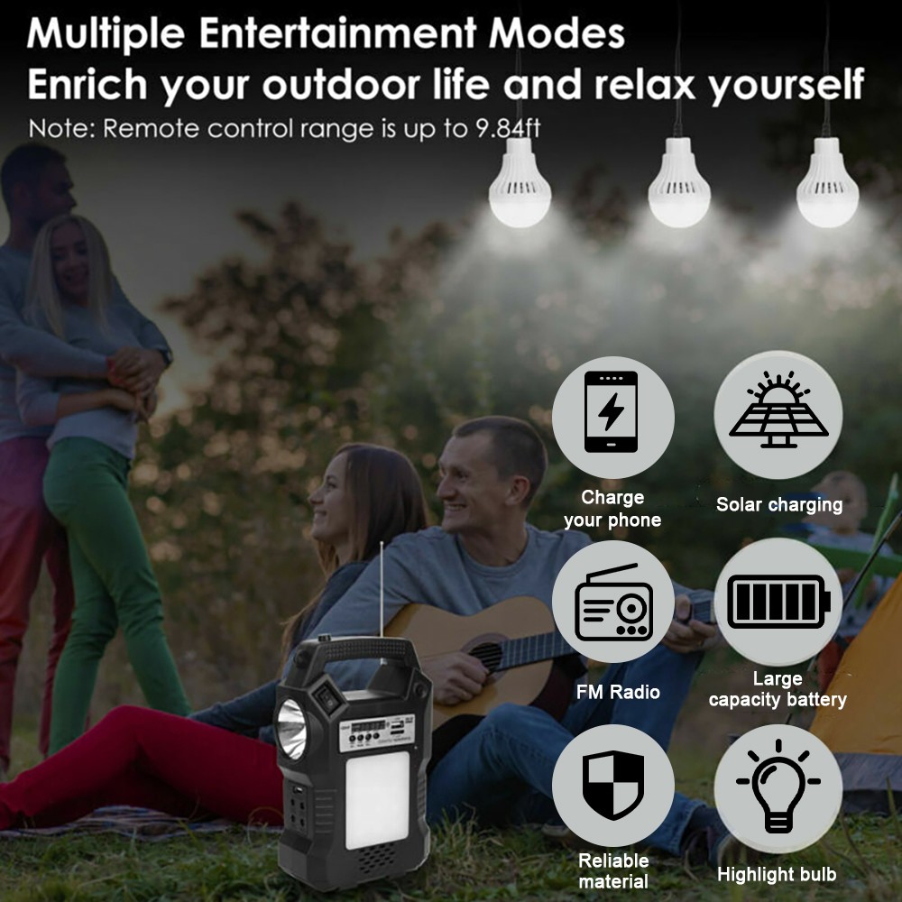 Emergency Solar Weather Radio 2000mAh Power Bank Charger Flash Light K7