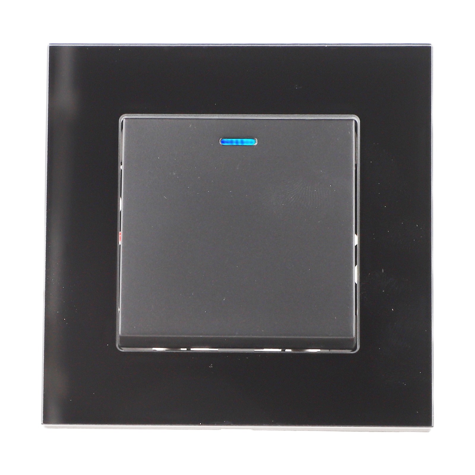 Contemporary Design Rocker Switch Tempered Glass Material European Standard