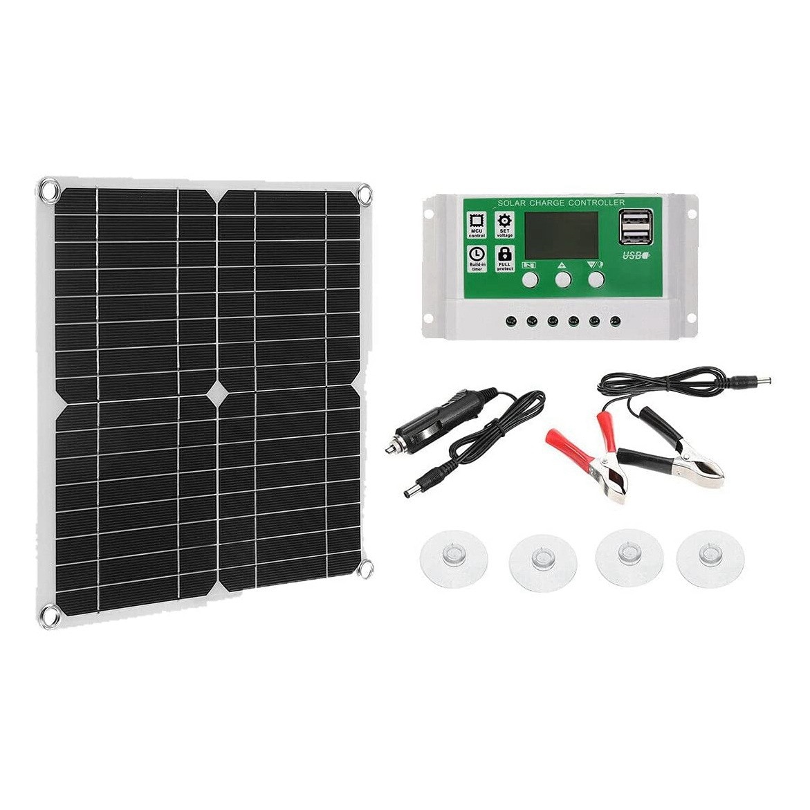 1X(12W Solar Panel Kit 50A 12V Battery with Controller Caravan Boat V4S6)8552