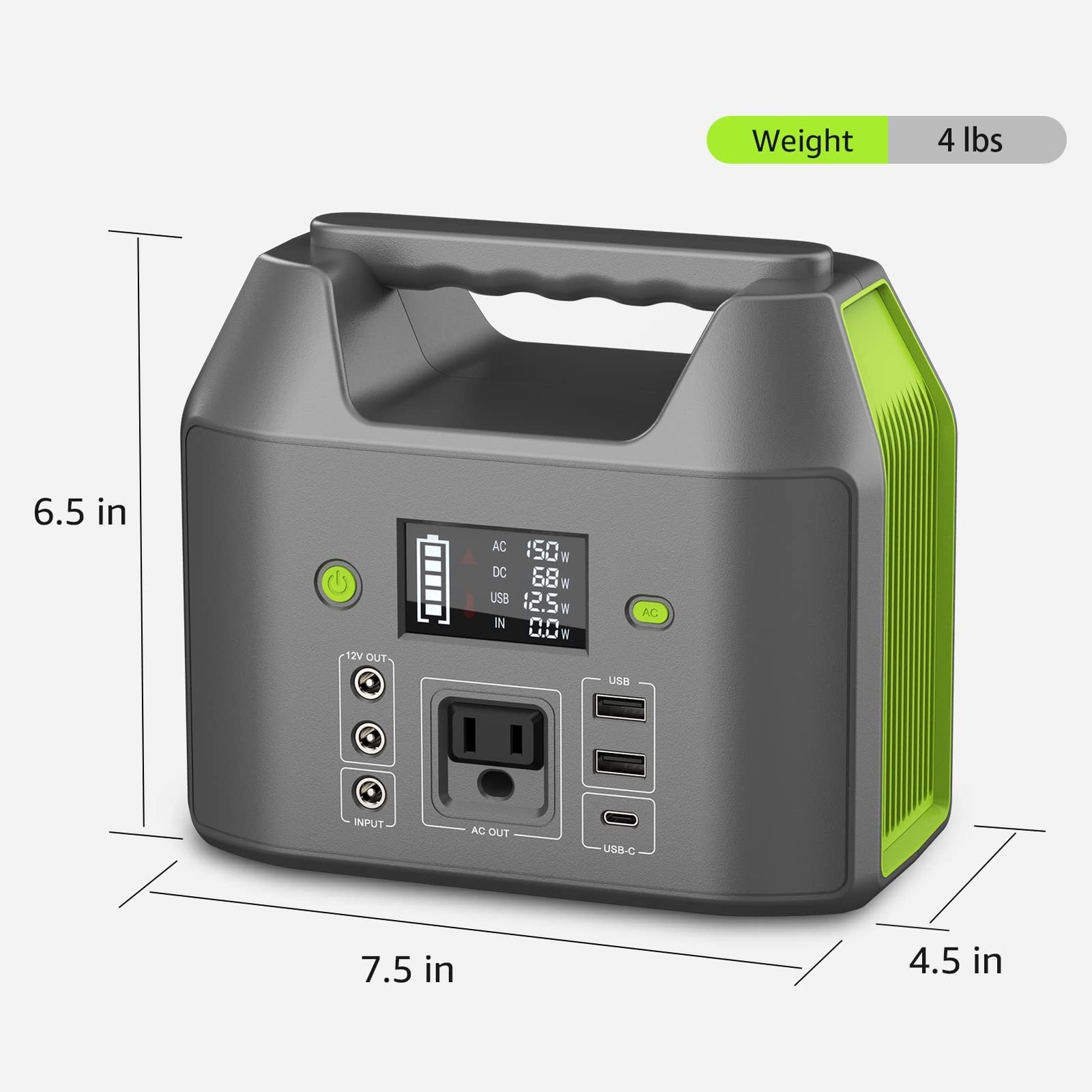 155Wh Power Bank 150Wh Portable Power Station 110v Battery Pack 6 Outputs wit…