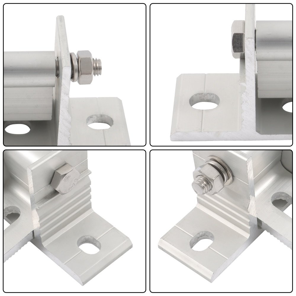 2Pcs Adjustable Solar Mount System Anti-Rust Bracket For Flat Roof Marine Boat