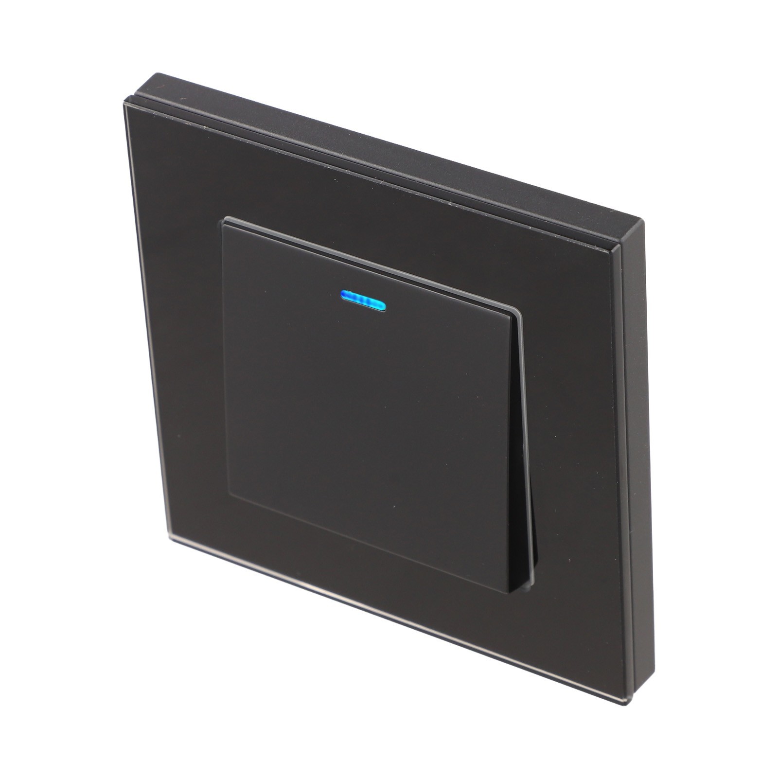 Contemporary Design Rocker Switch Tempered Glass Material European Standard