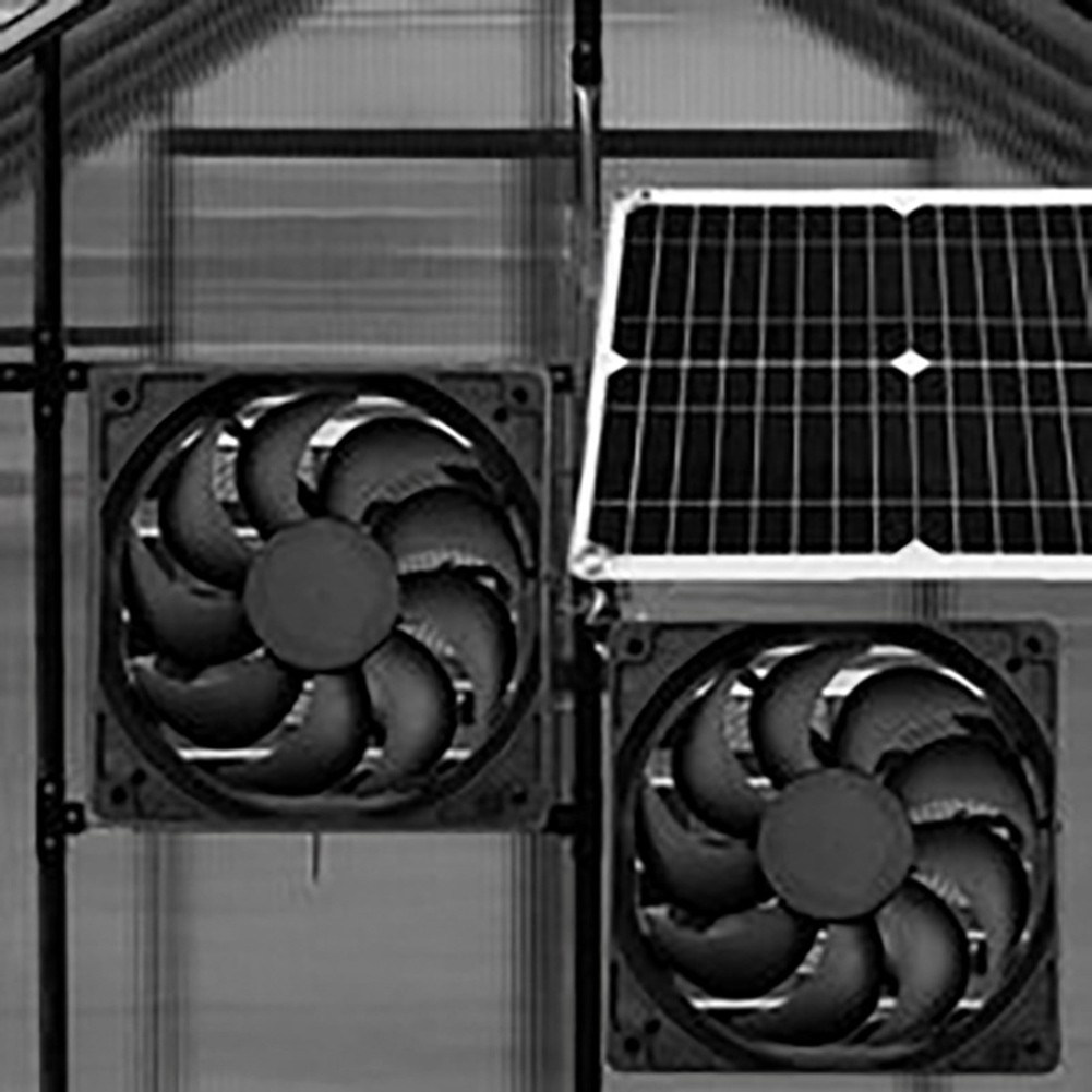 1X(Solar Panel Powered Fan Fit For Pet Poultry House Greenhouse RV Roof3778