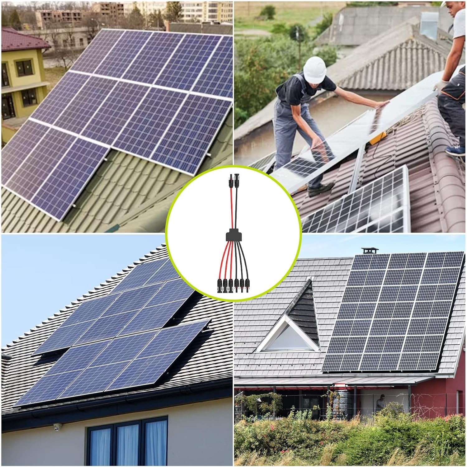 Solar Connectors for 2 Solar Panels,Tool-Free Solar Cable Splitter, Waterpro…