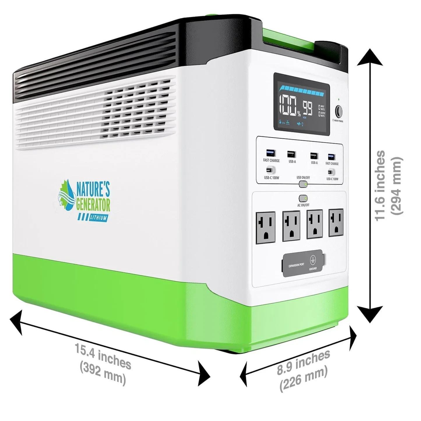 Nature’s Generator Lithium 1800 Solar Generator Bundle | 1800W Pure Sine Wave