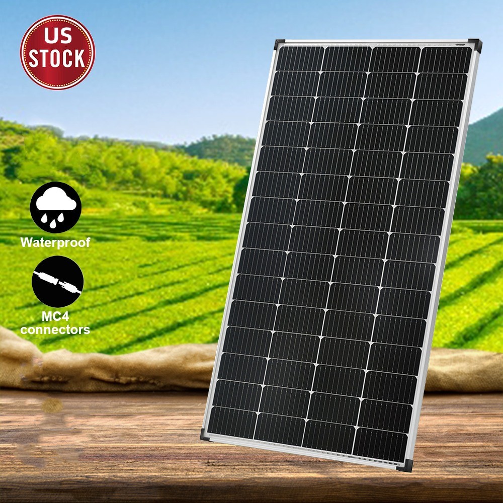Max 202W 12V Monocrystalline Solar Panel for 12V Battery Charger RV Boat Home