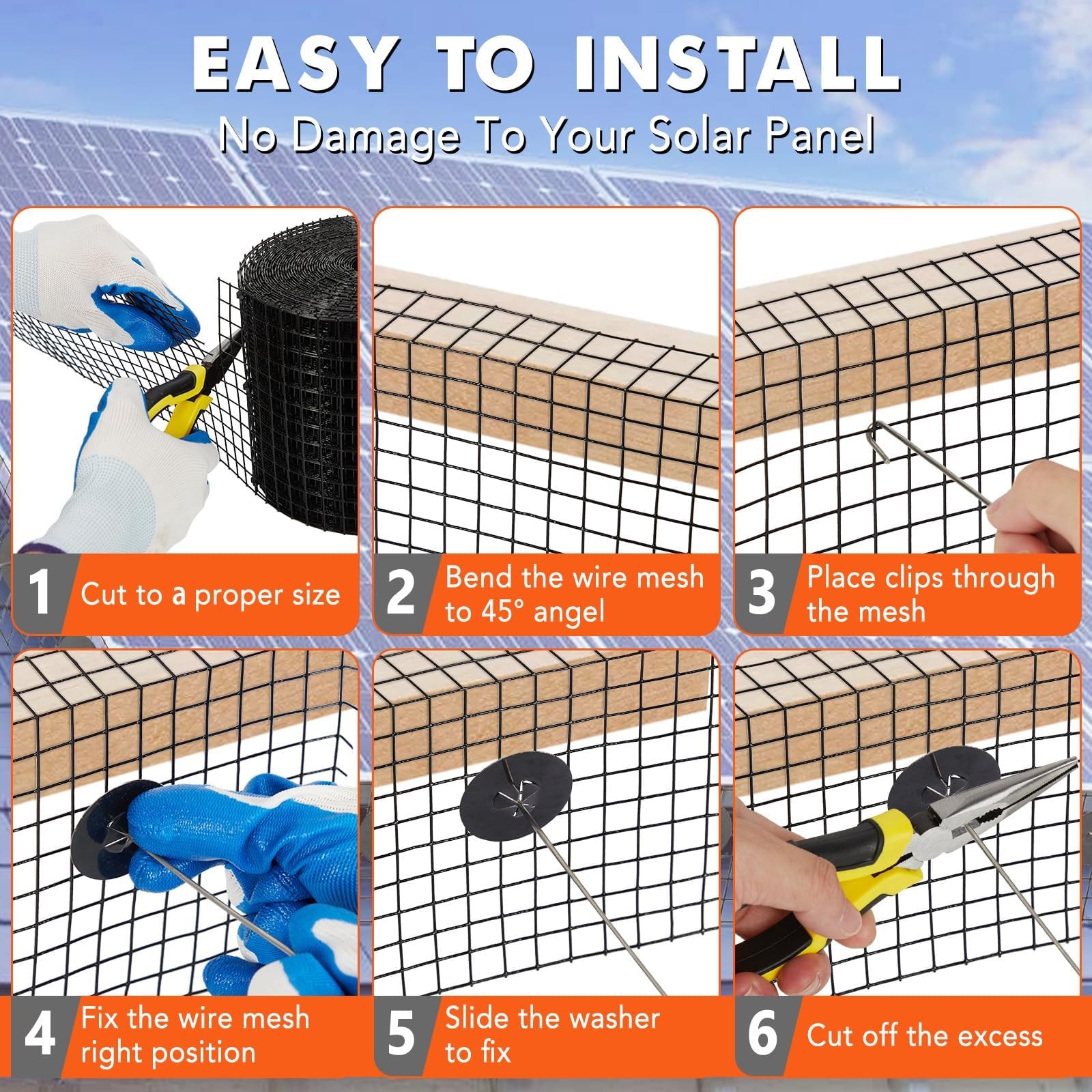 Heavy Duty PVC Coated Wire Mesh – 50/100/120 FT Solar Panel Critter Guard Kit