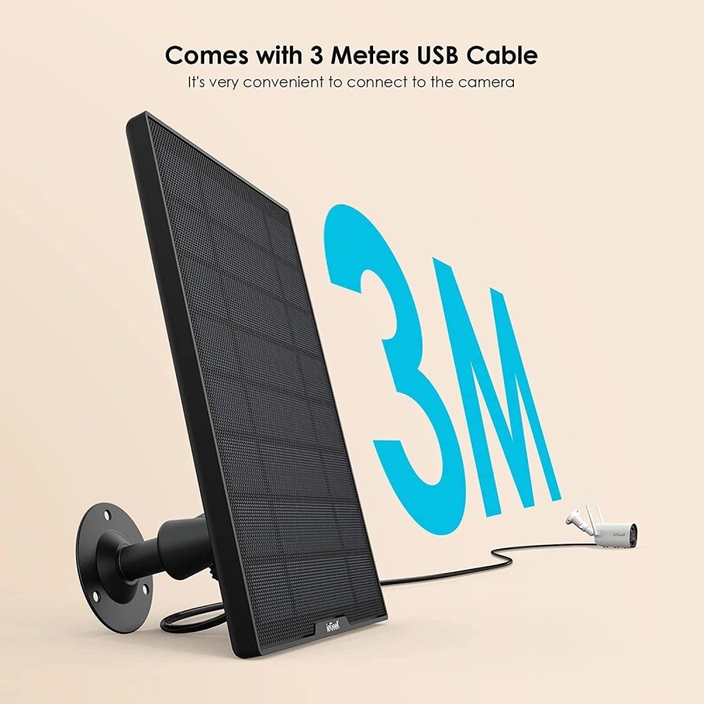 ieGeek Solar Charger for Wireless Security Cameras Outdoor USB Power Supply