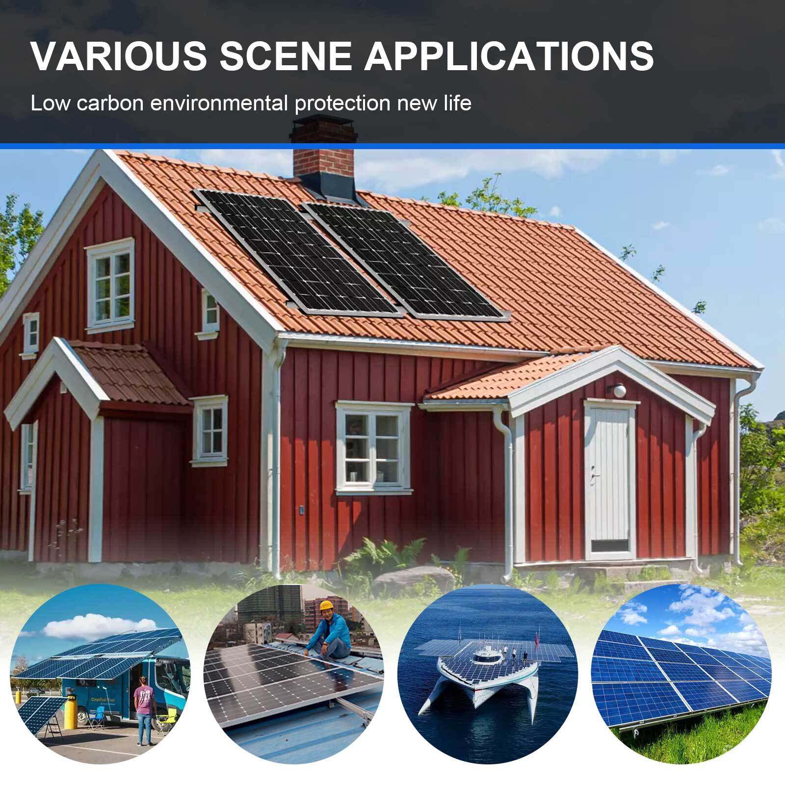 200W Watt Mono Solar Panel Kit W/30A MPPT Battery Charge Controller For Home RV