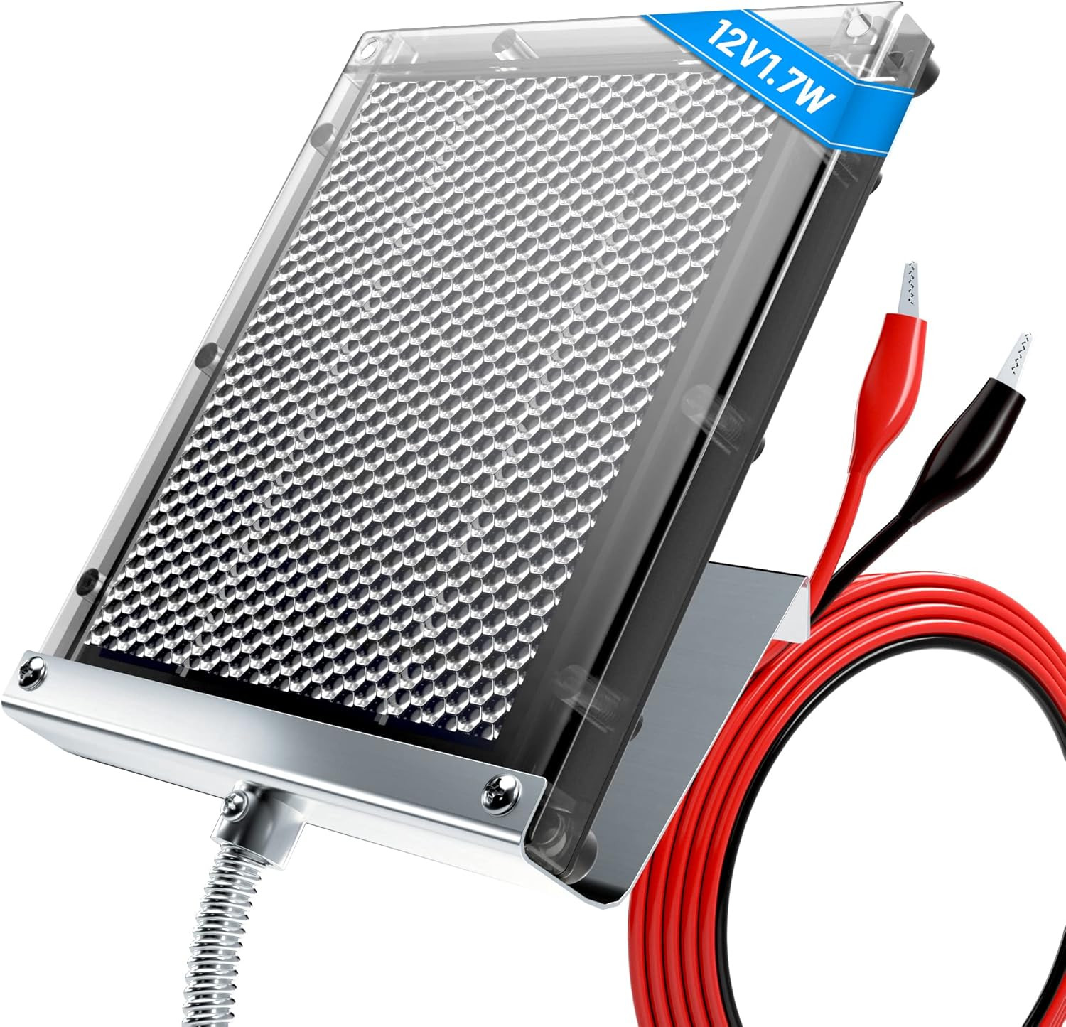 POWOXI 12V 1.7W Solar Panel for Deer Feeder Waterproof Solar Battery Charger wit