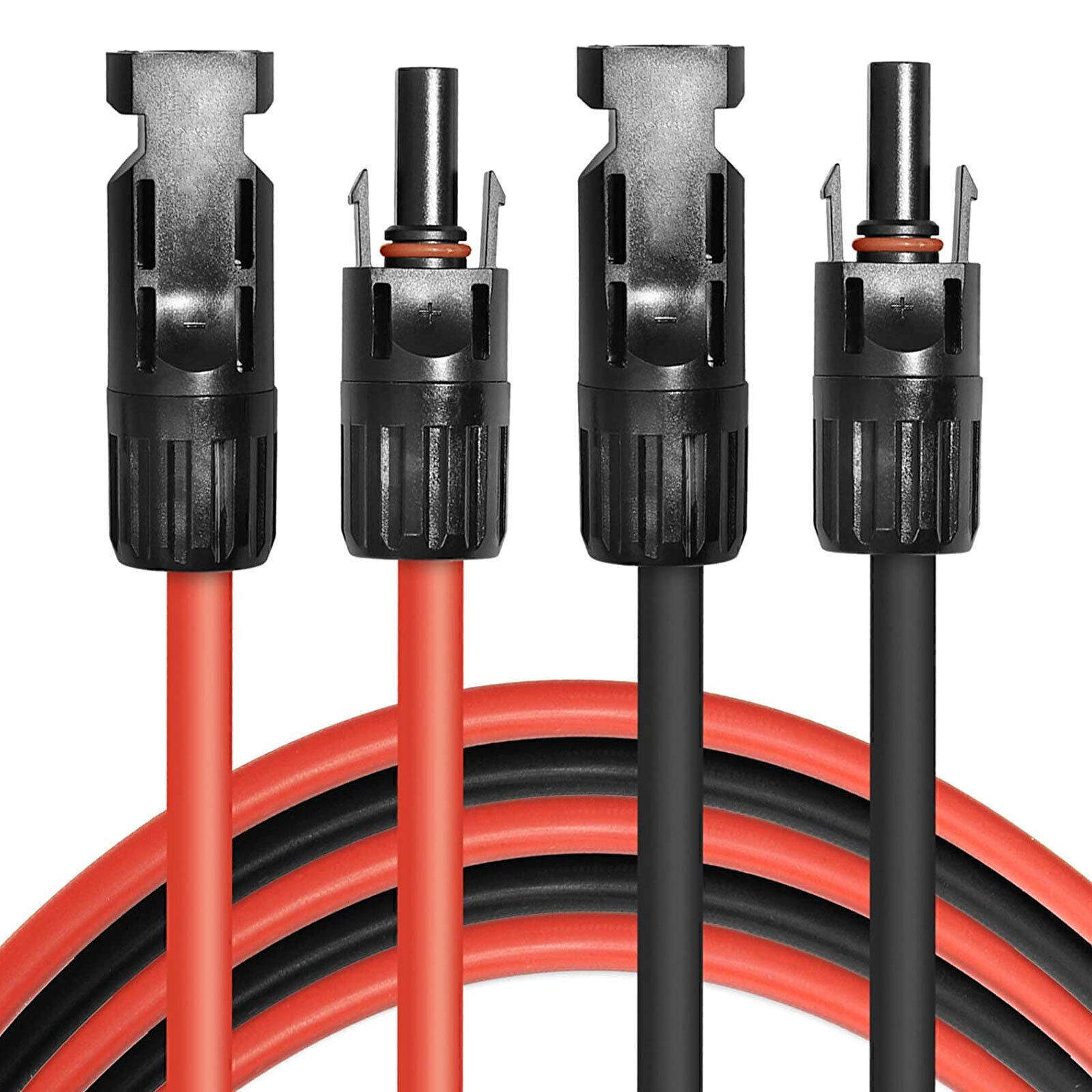 Solar Panel Extension Cable Wire Solar Connectors 10 AWG PV Cable Black & Red
