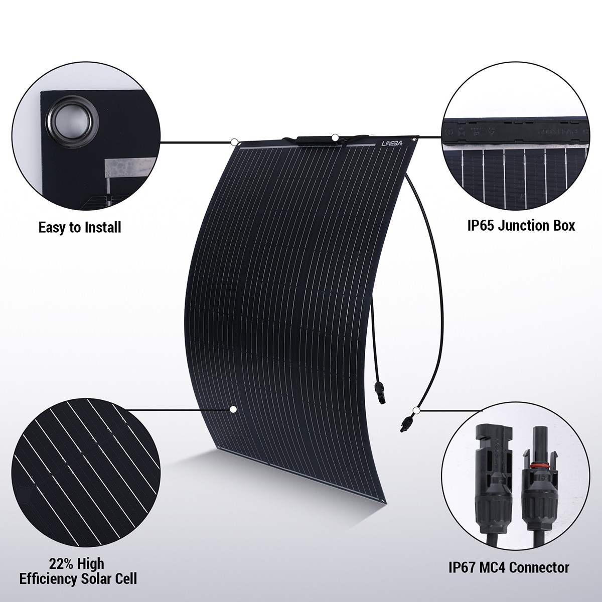 400W Mono Flexible Solar Panel Kit With Controller & MC4 Cable For RV Home Car