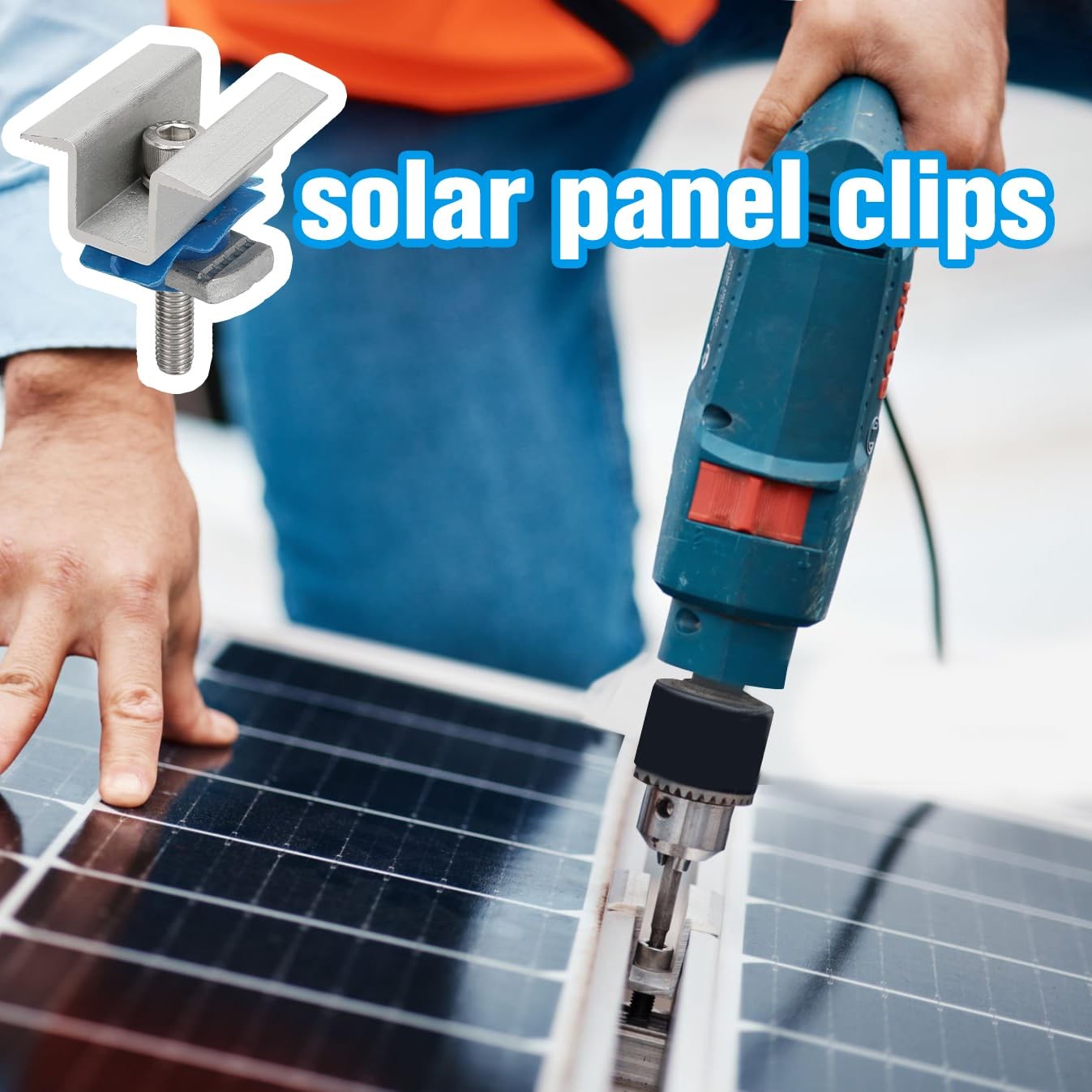 10 Pcs Adjustable Solar Panel Mounting Bracket Clamps Wide Photovoltaic Suppo…