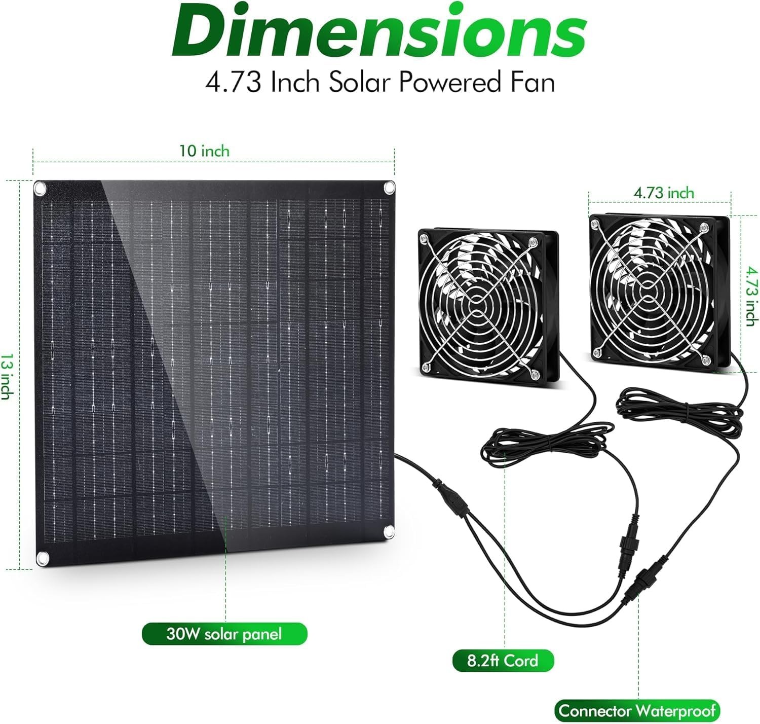 Solar Fan, 30W Solar Panel Fan, Solar Panel Fan Kit, Solar Exhaust Fan, Suitable