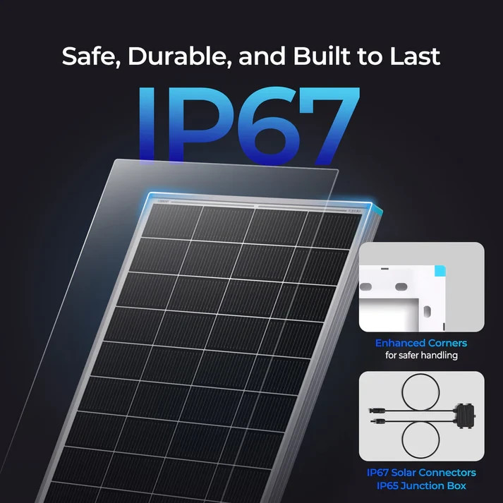 Renogy 16BB N-Type 200 Watt 24V Solar Panel Home & Travel