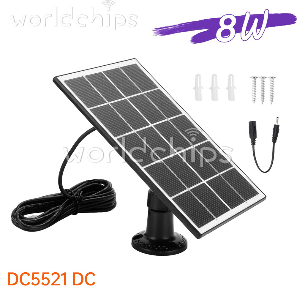 8W 5V Microcrystal Solar Panel + Mounting Bracket For Security Camera Water Pump