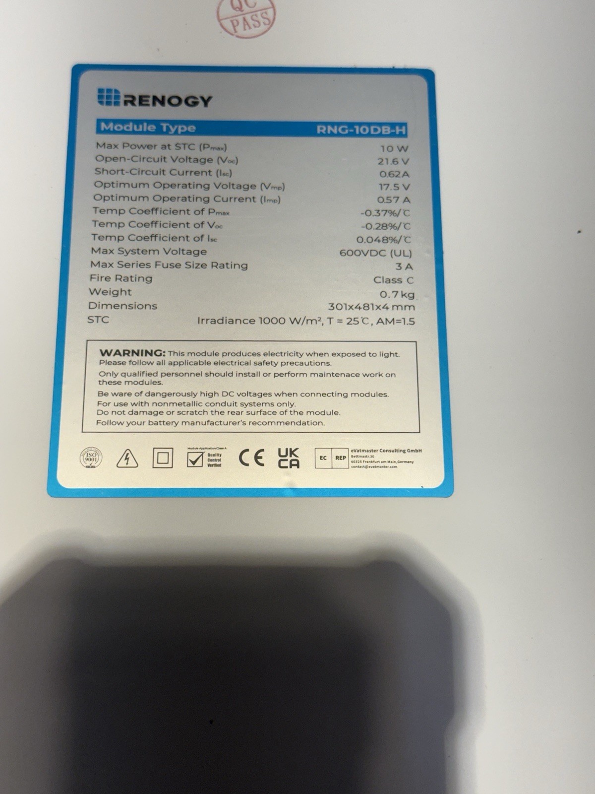 Renogy RNG-10DB-H 10W Solar Panel Lot Of 20