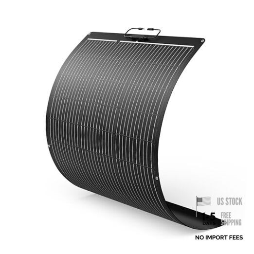 100W Ultra-Thin Flexible Solar Panel 12V, 11BB 23% High-Efficiency 100W Black
