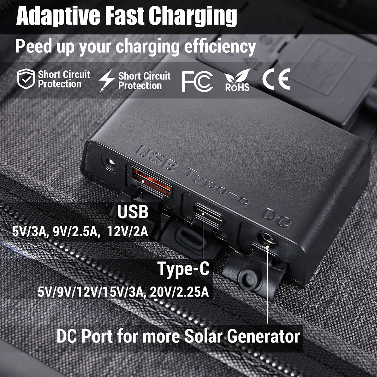 200W Foldable Solar Panel Portable Solar Charger Power Station Rv Camping Home