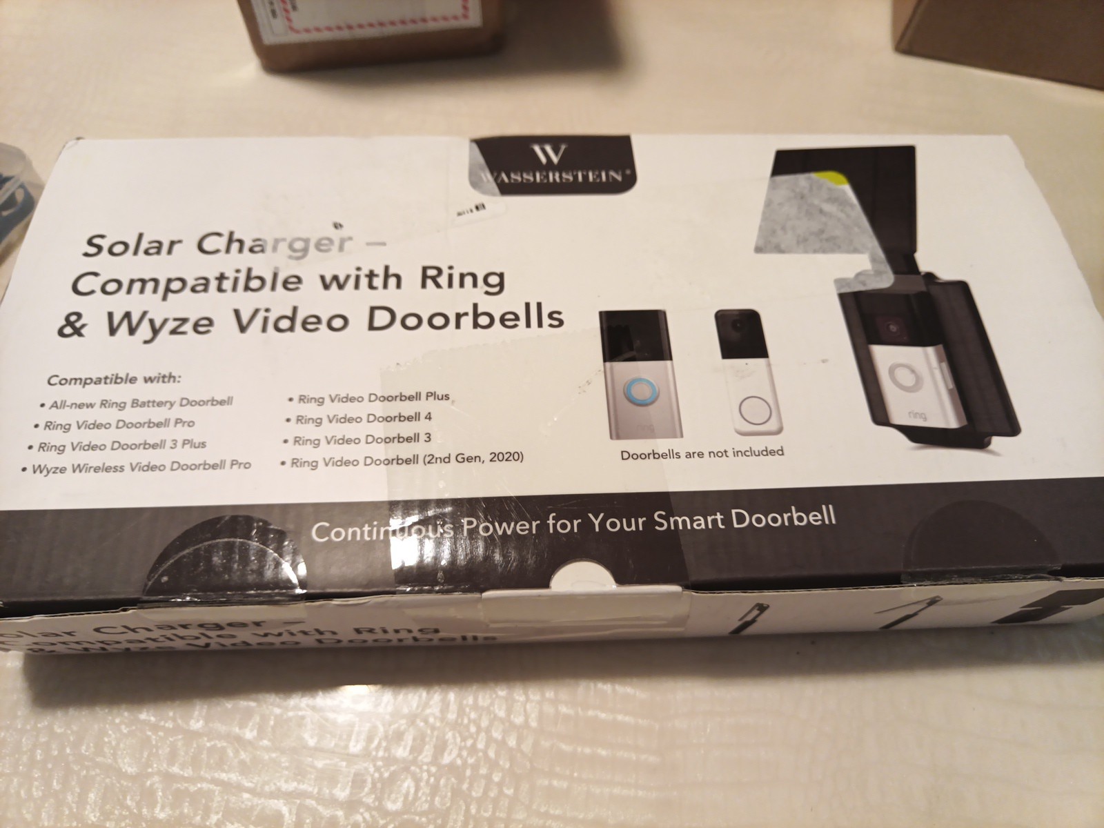 Wasserstein 2.5W Solar Charger for Ring Battery Doorbell Pro, Plus & Wyze Pro