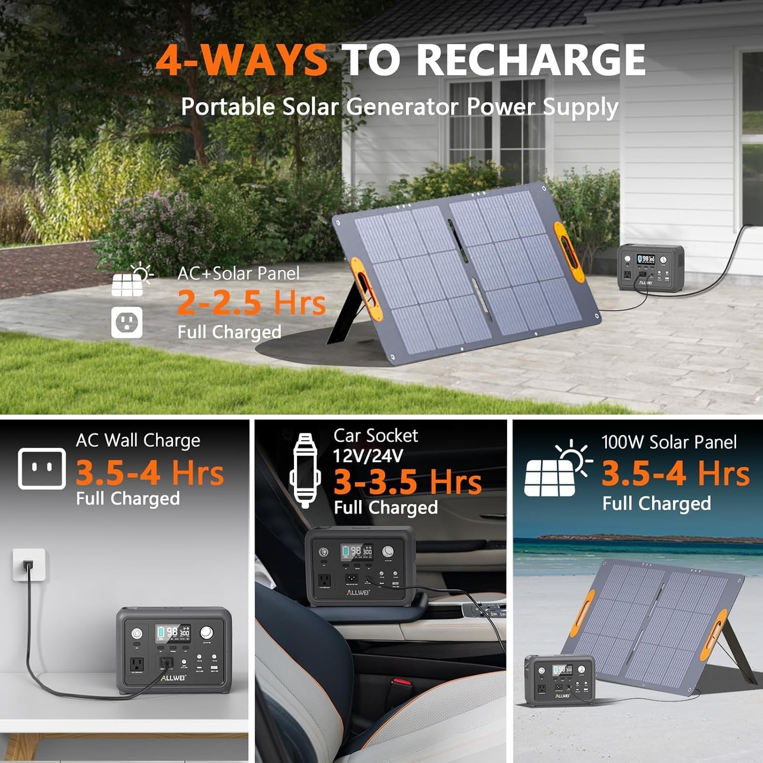 Estación de energía portátil mejorada de 300 W (potencia máxima de 600 W)