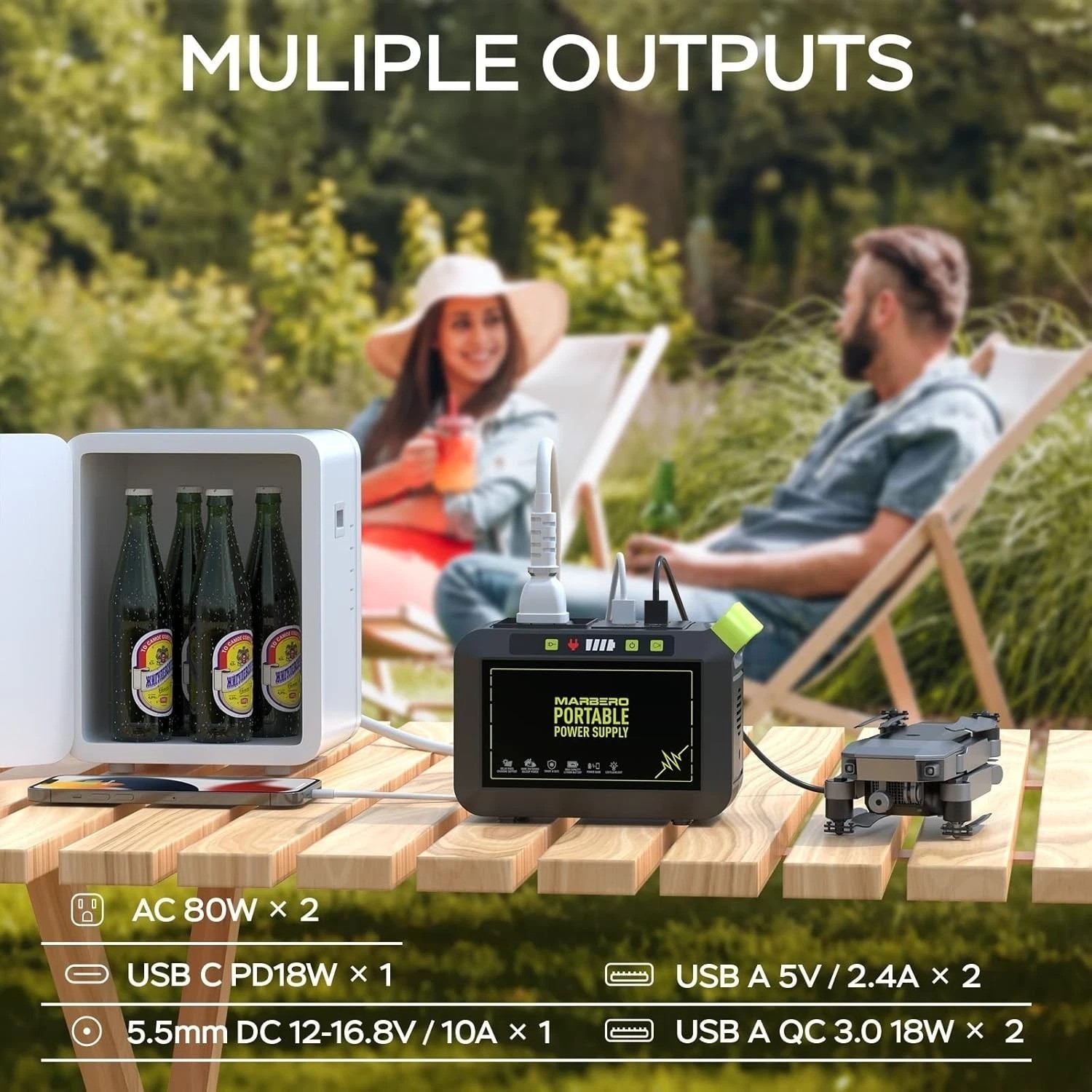 Portable 88Wh Power Station – Fast Charging Solar Generator for Camping & Backup