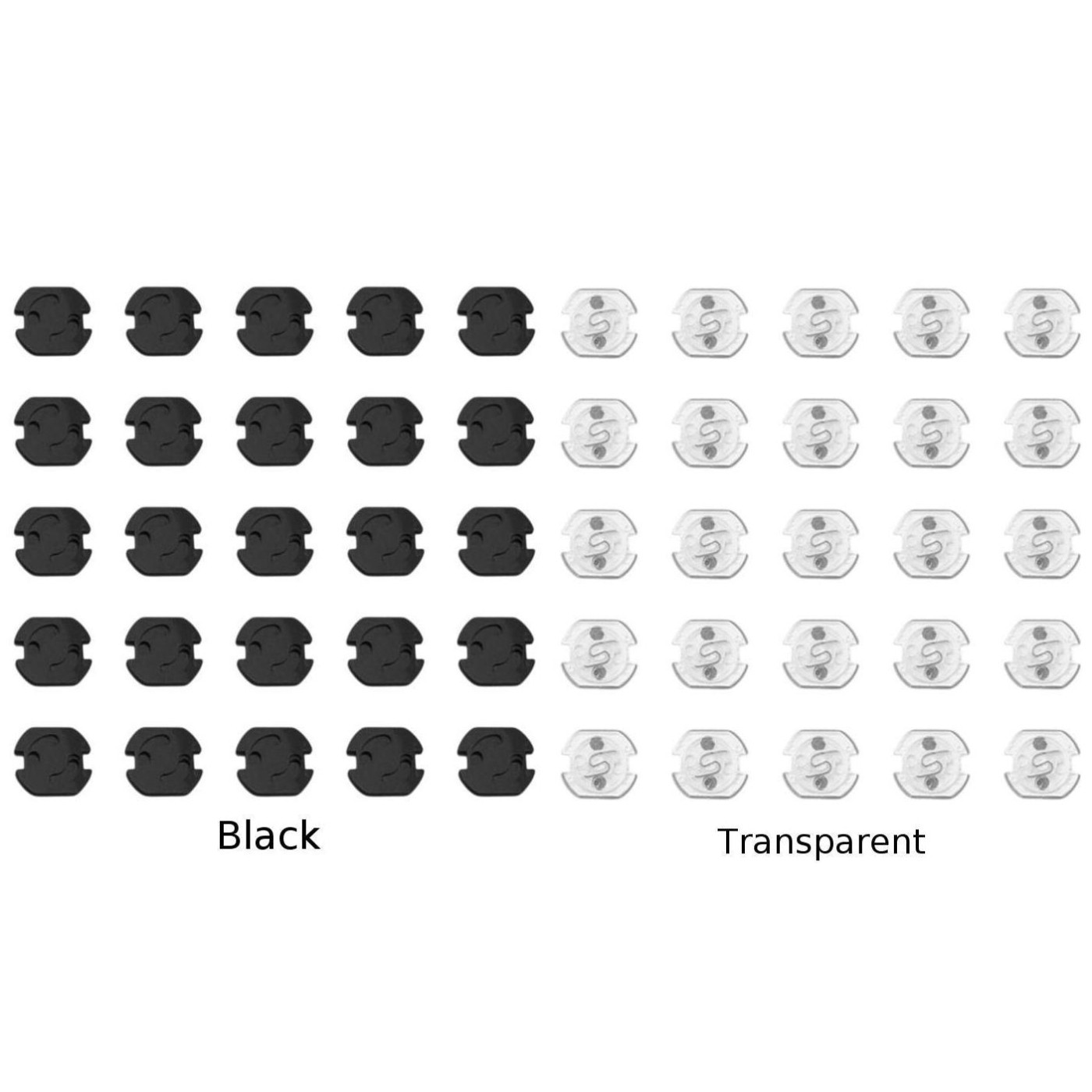 25 Pack Child Protection Socket Covers Secure Fit and Easy to Use Black