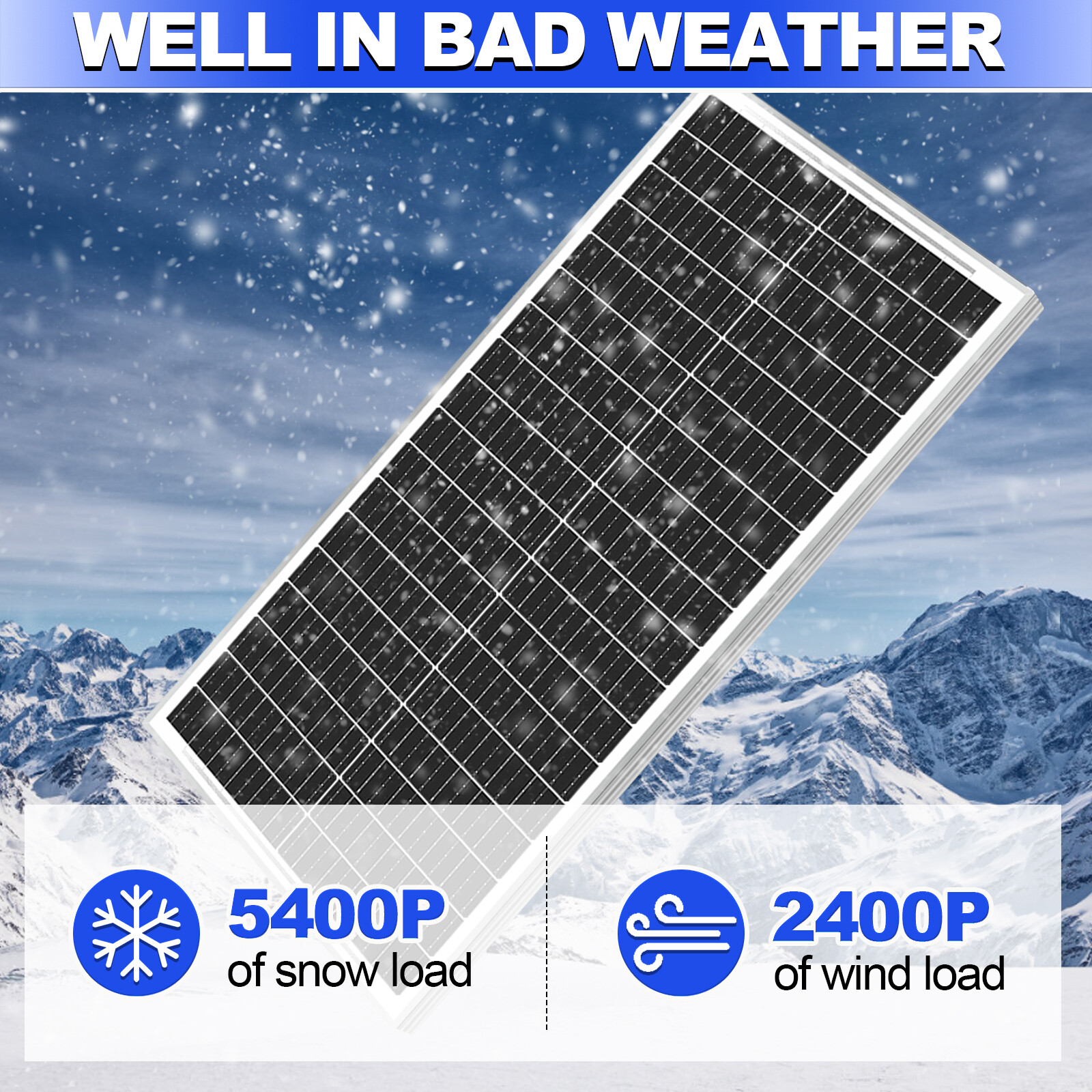 100W Solar Panel 12V PV Watt Monocrystalline Power Charger for RV Home Rooftop