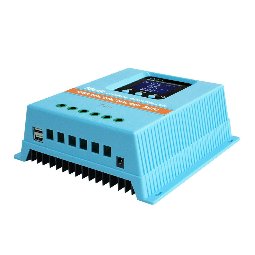 MPPT Solar Charge Controller 60A 80A 100A LCD Display Max 100V Input Dual USB