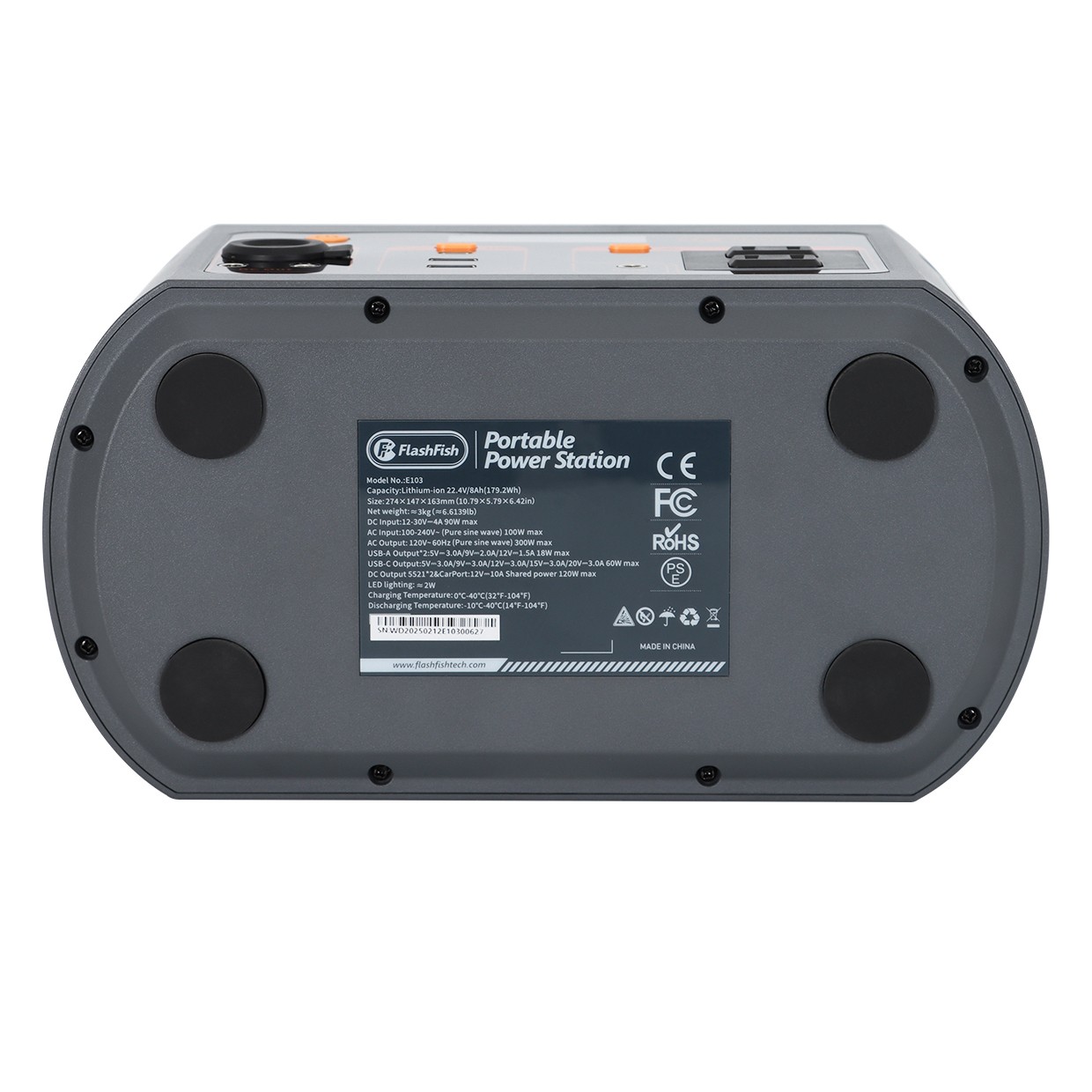 FlashFish E103 Portable Power Station 179Wh LiFePO4 Solar Generator for Camping