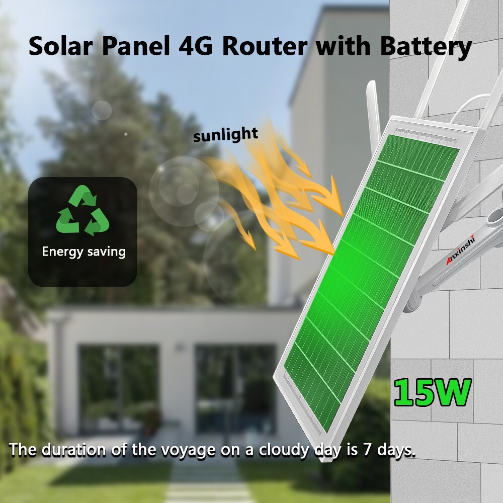 Multi-band 4G SIM solar panel router 10*18650 battery support 4G/ network port