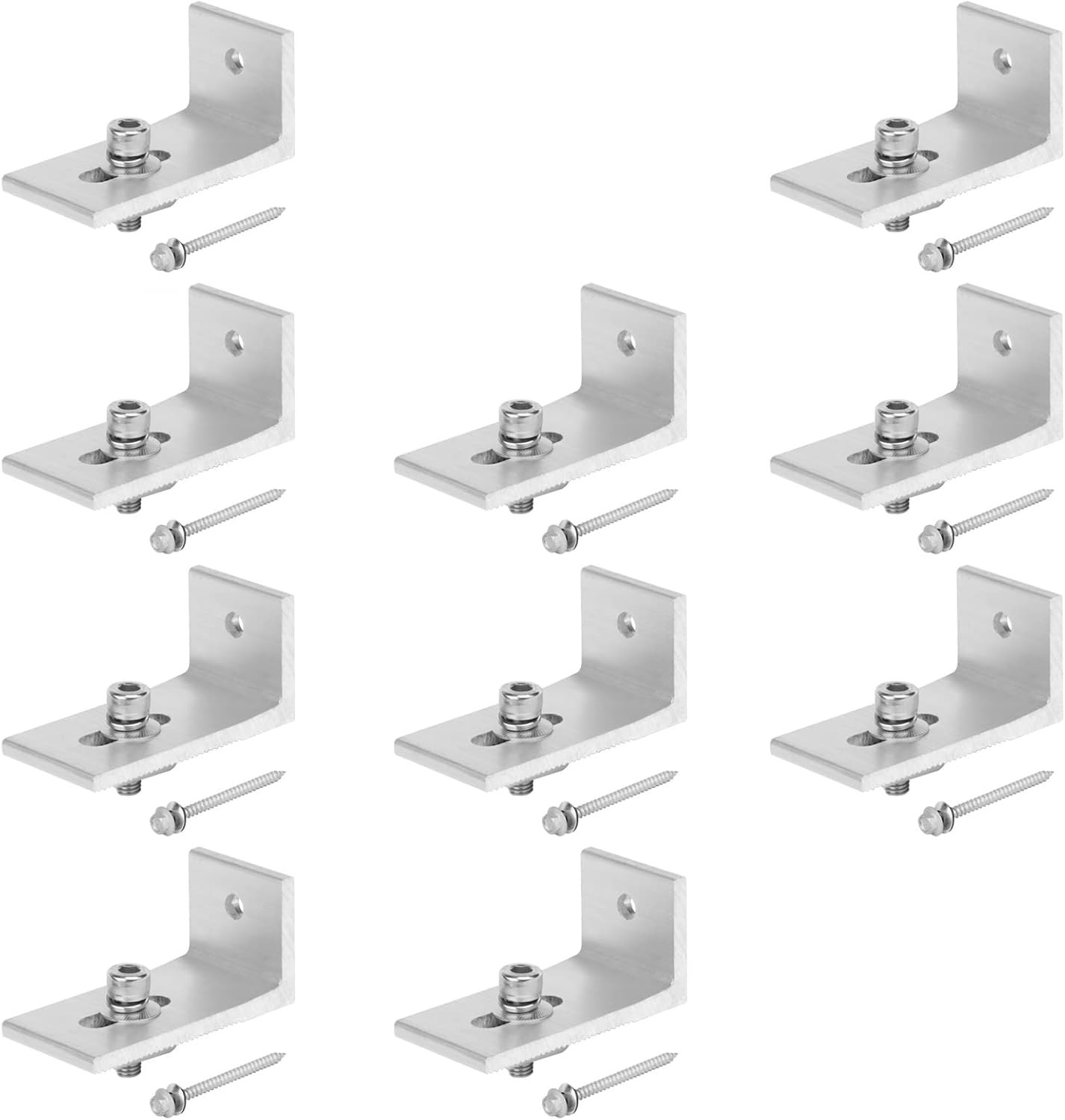 10 Pcs Solar Panel Mounting L Bracket,Thick 5.3mm Aluminum Alloy Support Hard…