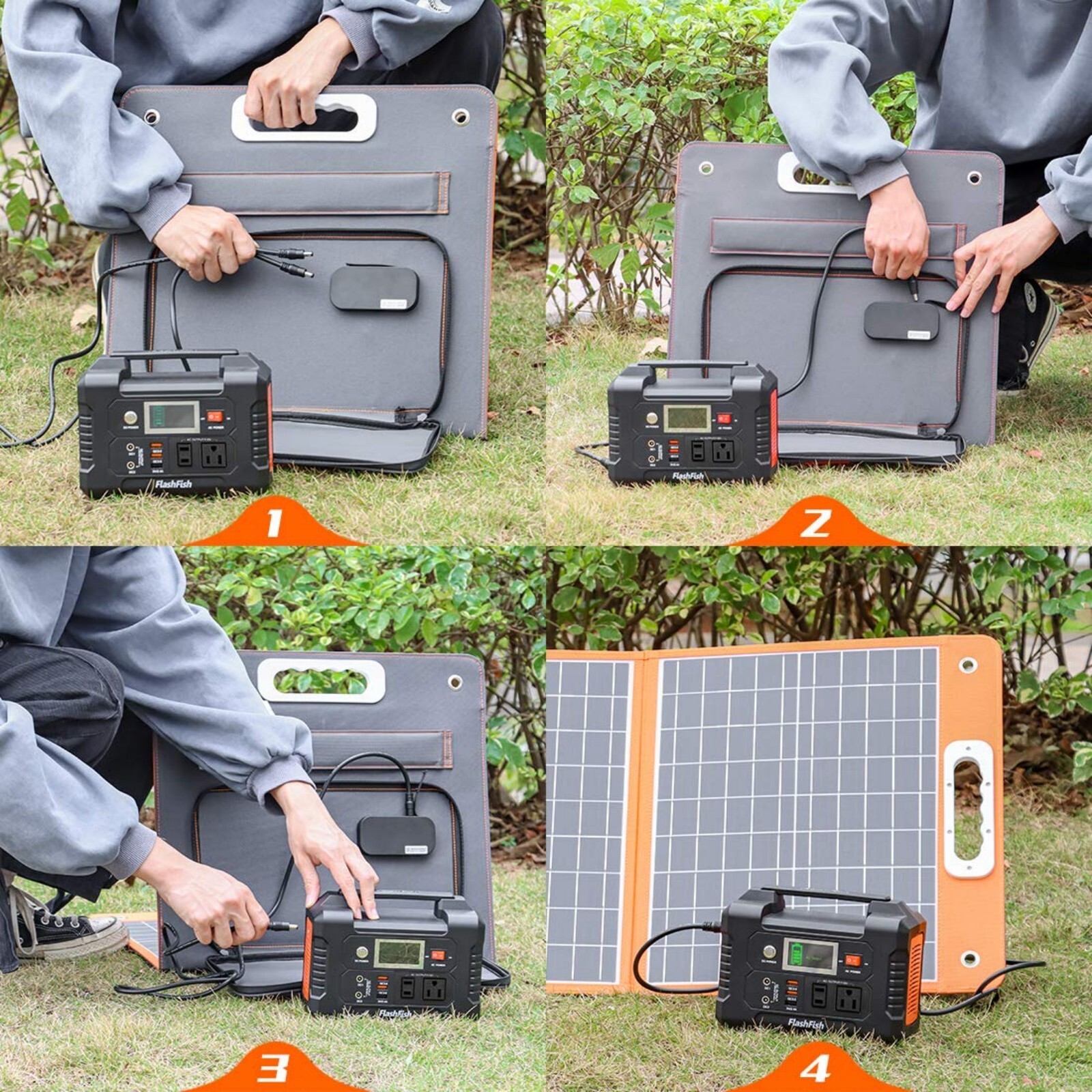 Flashfish Solar Generator 200W Portable Power Station + 60W Solar Panel Foldable