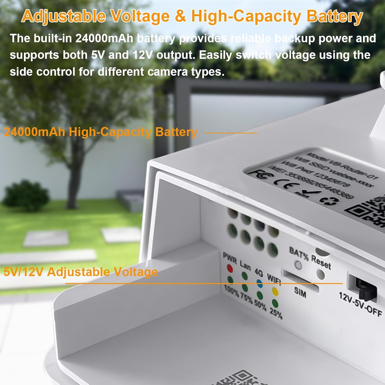 20W Solar Panel Kit with 24000Mah Battery, 5V/12V Adjustable Output, DC & USB-C