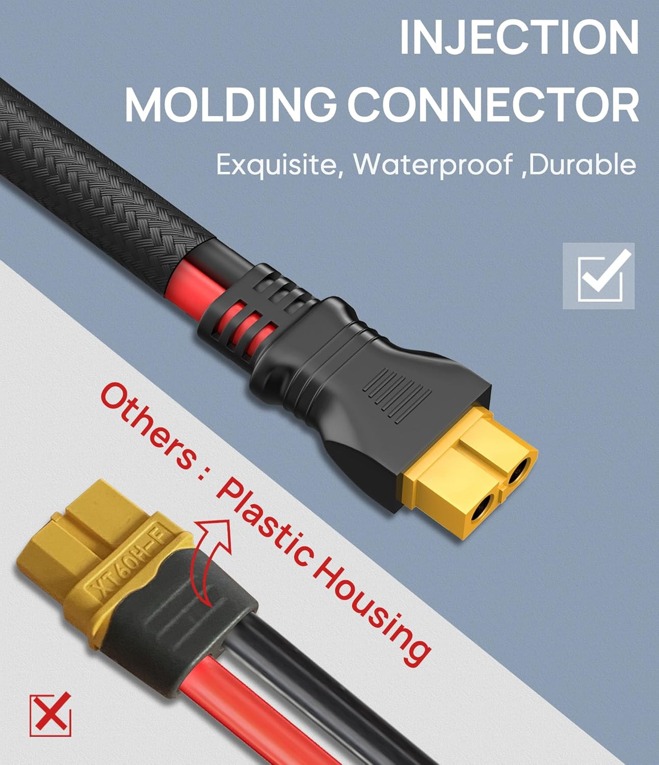 12Awg-25Ft Advanced Solar to XT60 Charging Cable,Redesign Solar Panel Connector
