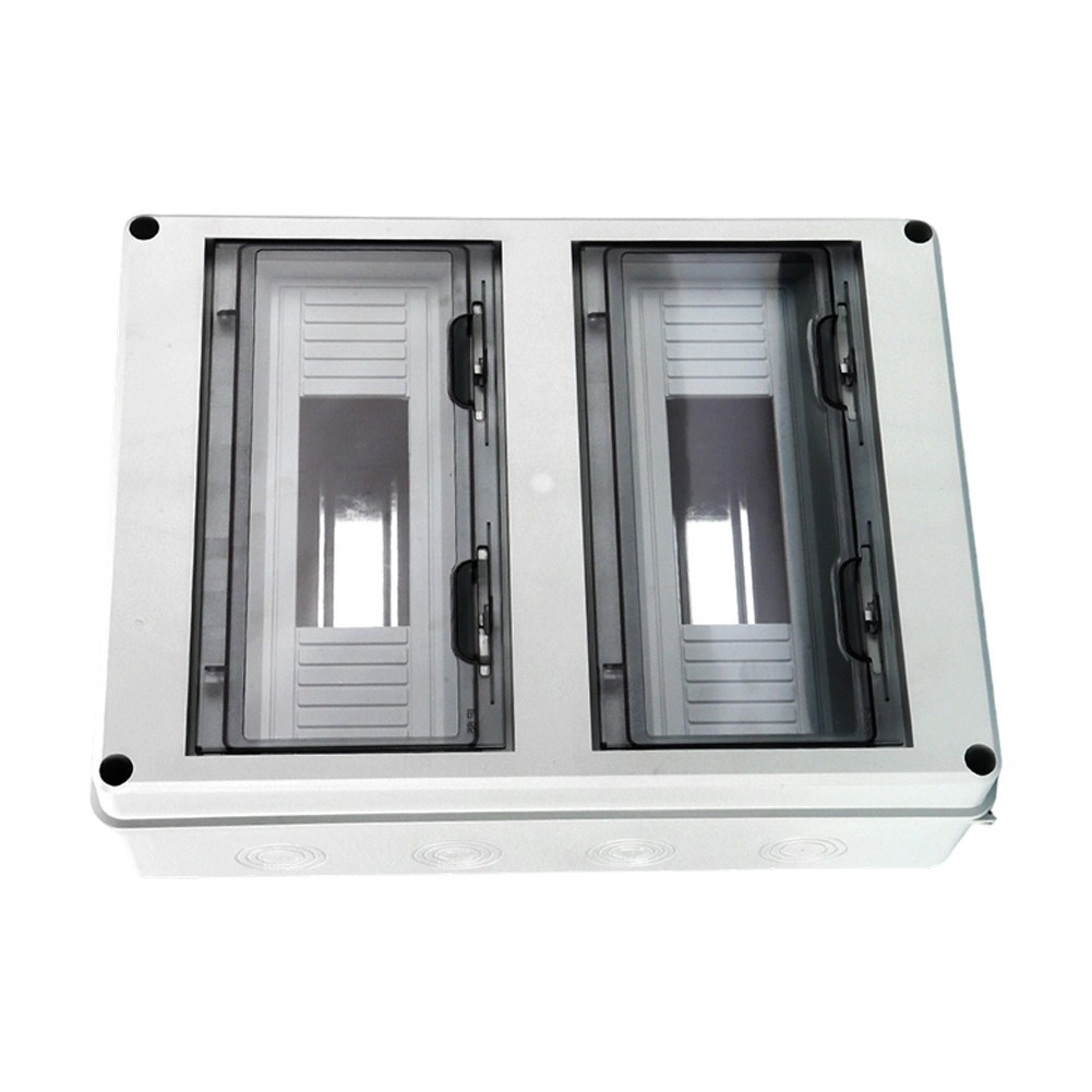 Waterproof Distribution Box 12 to 24 Circuits Flame Retardant PC Panel ABS
