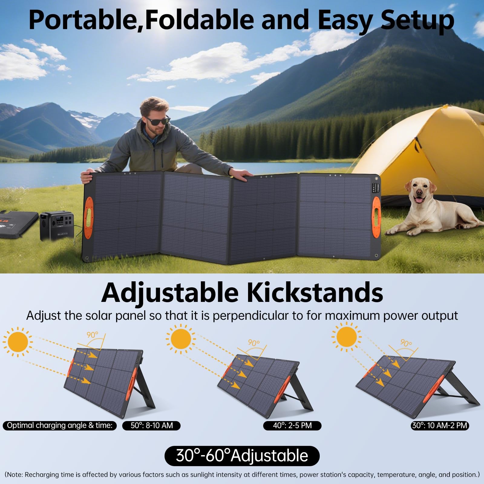 SOKIOVOLA N-Type 16BB 220W Portable Solar Panel for EF/Jackery/Bluetti/Anker …