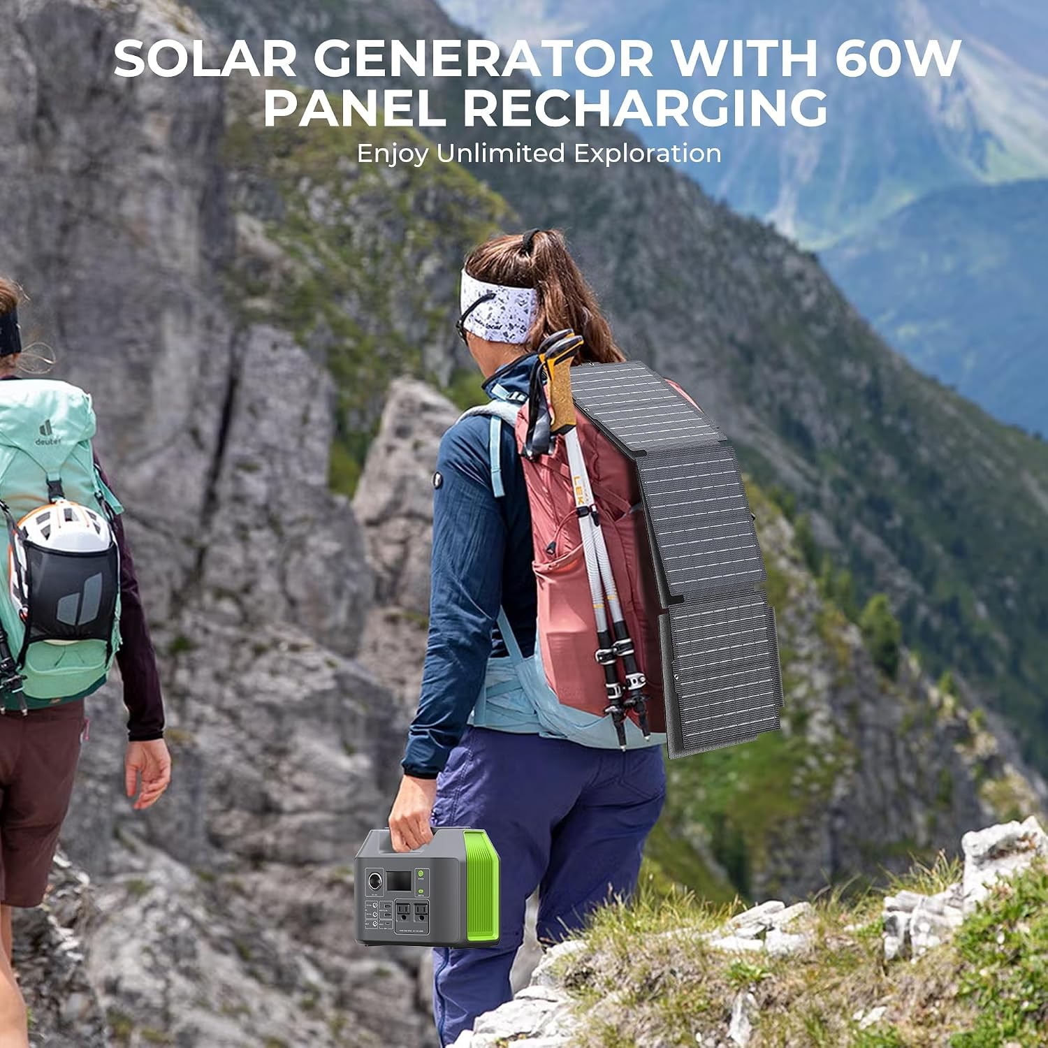 Portable Solar Generator 300W with Foldable 60W Panel